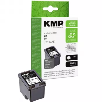 KMP H160 Schwarze kompatible Tintenpatrone für HP 62 (4 ml, C2P04AE) 1741.4801