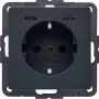 HAGER BERKER 48156086 Schuko-Steckdose mit USB-C PD 20W Ladegerät, Polarweiß Matt