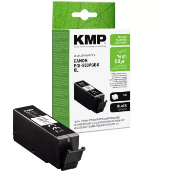 KMP Schwarze Tintenpatrone Kompatibel mit Canon PGI-550 XL PGBK (1518,0001)