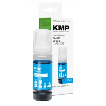 KMP PRINTTECHNIK Cyan Tinten-Nachfüllflasche für Canon GI-53C (4673C001) 60 ml 1583,0003