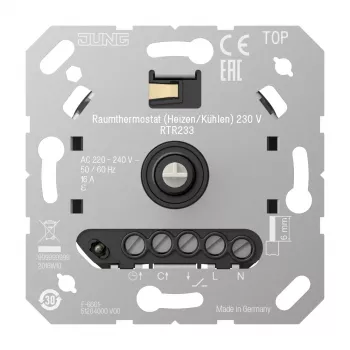 JUNG RTR233 Raumthermostat für Heizung und Kühlung, 230 V, Alpinweiß
