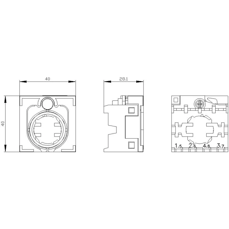 Siemens SIRIUS ACT Halter für 4 Befehlsgeräte, 22 mm, schwarzer Kunststoff, Fronttafeleinbau, 3SU1500-0BA10-0AA0