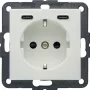 Hager Berker 48151909 Schuko-Steckdose mit USB-C 20W PD, S.1, Polarweiß Glänzend