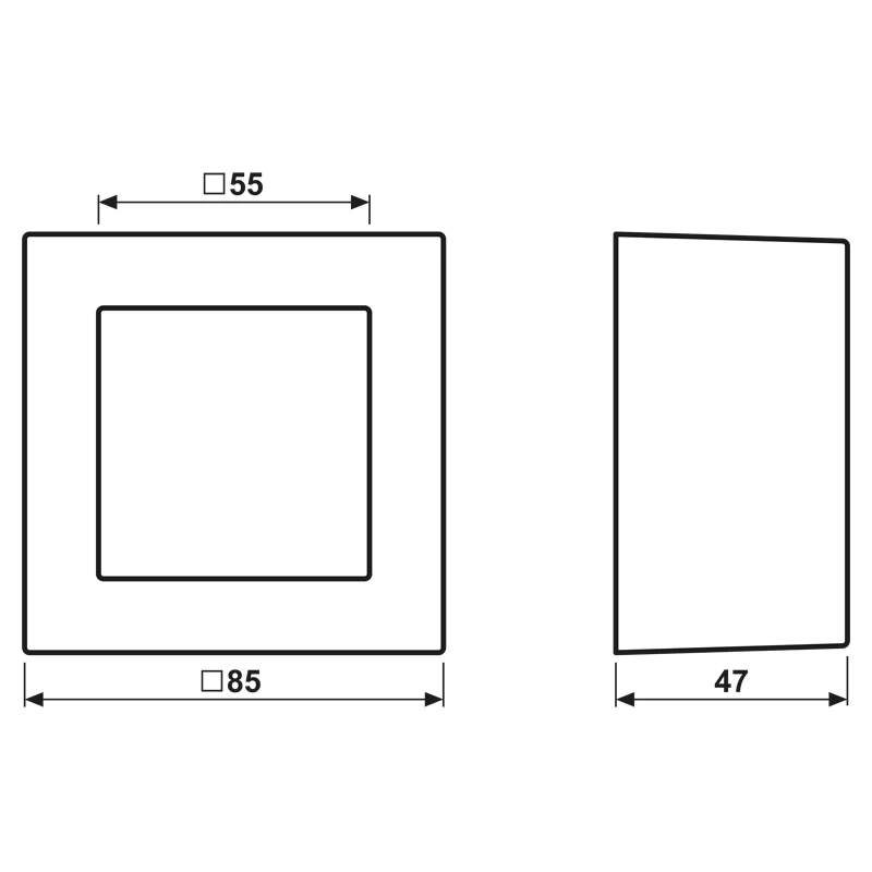 JUNG A 5581 BF A SWM Aufputz-Kappe 1-fach, A CUBE, Thermoplast lackiert, graphitschwarz matt