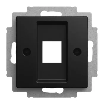 BUSCH-JAEGER Zentralplatte Modular Jack 1-fach mit Tragring, Schwarz matt 2CKA001753A0248