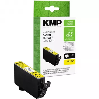 KMP kompatible gelbe Tintenpatrone für Canon CLI-526 Y (1513, 4009)