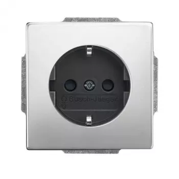 Busch-Jaeger SCHUKO Steckdoseneinsatz, Edelstahl, 1-fach, 16 A, 250 V 2CKA002013A5452