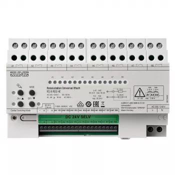 JUNG RS8REGHE Universelles Relaisstation, 8-Kanal KNX Schaltaktor, DIN-Schiene, 16 A pro Kanal