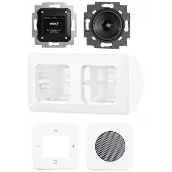 Busch-Jaeger Busch-Radio DAB+ Komplett-Set Eckmontage 8250 AJ-214-101 Studioweiß 2CKA008200A0235