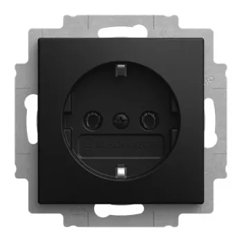 BUSCH-JAEGER Busch-balance SI SCHUKO Steckdoseneinsatz 20 EUCR-915, Schwarz matt, Unterputz, 16 A, 250 V, Schraubklemmen, Ohne Spreizkrallen 2CKA002011A6344