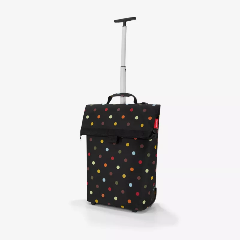 Reisenthel trolley M Trolley-Tasche, Polyester, Schwarz mit Punktmuster, gemischte Farben, 2 Räder (NT7009)
