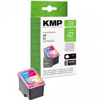 KMP H161 Tri-Colour Tintenpatrone (Cyan, Magenta, Gelb) für HP 62 – 4,5 ml 1741.4830
