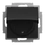 BUSCH-JAEGER SCHUKO Steckdose mit Klappdeckel IP44, Schwarz matt 2CKA002013A5538