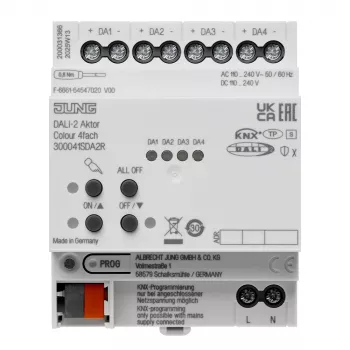 JUNG KNX DALI-2 Aktor Farbe 4-fach, DIN-Schiene, 4 TE, Secure (300041SDA2R)