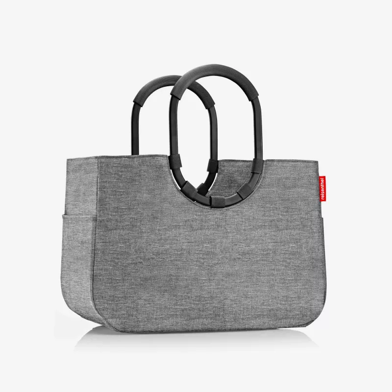 reisenthel loopshopper L Einkaufskorb, Twist Silver, 25 L, Aluminiumrahmen, Polyester OR7052