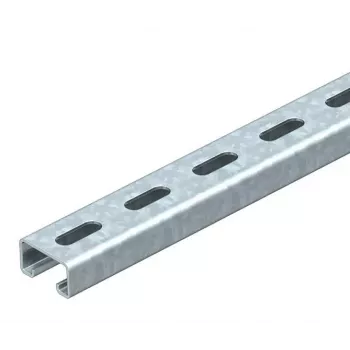 OBO Bettermann Montageschiene C-Profil 41x21 mm, geschlitzt, 2000 mm, feuerverzinkter Stahl, Schlitzbreite 22 mm 1122933
