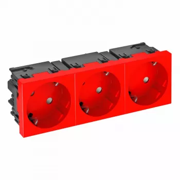 OBO BETTERMANN Connect 45 STD-D3SC SRO3 3-fach Schutzkontakt-Steckdose, 33° gewinkelt, Schwarz 6120509