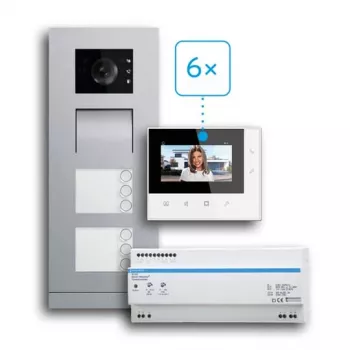 BUSCH-JAEGER 83-6FHVIDEO/SET 6-Parteien-Haus-Set Video 2-Draht Aufputzmontage (2CKA008300A1466)