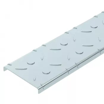 OBO Bettermann DBKR 100 FS Riffelblechabdeckung für begehbare Kabelrinnen, 100x3000 mm, Stahl, bandverzinkt (6049119)