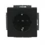 Busch-Jaeger SCHUKO Steckdosen-Einsatz, Mattschwarz, 16A, 250V, mit Klappdeckel, Unterputz 2CKA002013A5454