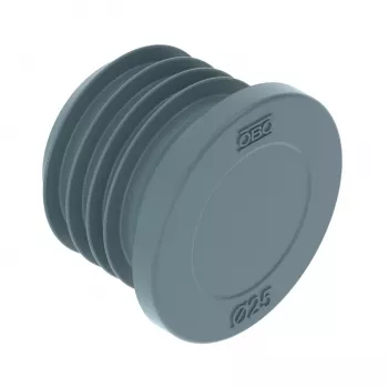 OBO Bettermann 2003738 V-TEC M25 Verschlussstopfen, Polyamid, Lichtgrau, 25er-Pack