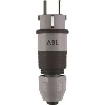 ABL 100000070 Professioneller SCHUKO- & French/Belgian-Hybridstecker, Grau, IP54, 16A, 250V, Schraubklemmen, Kabelmontage