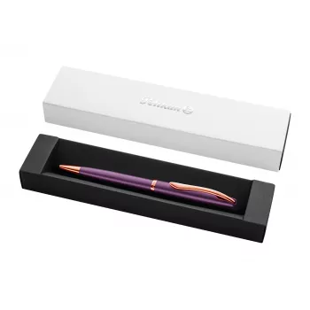 Pelikan Jazz Noble Elegance Kugelschreiber, Violett, Chrom-Zierring, Drehmechanik, Blaue Medium-Mine, Geschenkbox 400198310