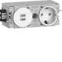 Hager Winsta Unterputz-SCHUKO-Steckdose mit 2x USB-C PD 20W Ladegerät, Reinweiß GS17009016