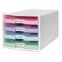 HAN IMPULS Schubladenbox DIN A4, 4 Schubladen, Rosa/Lila/Blau/Grün 1013-129D