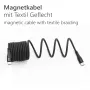 MAXTRACK C532-1L USB 2.0 Spiralkabel, USB-A auf USB-C, 1 m, Schwarz, Vergoldete Kontakte