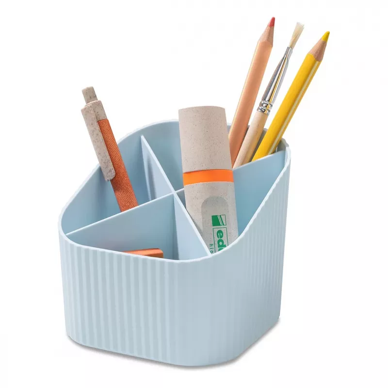 HAN X-LOOP Stiftehalter, Pastellblau, 4 Fächer, 11,1 x 11,1 x 10,5 cm 17238-884D