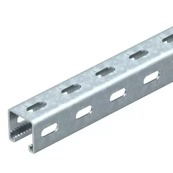 OBO Bettermann MS4141PP03 C-Profil-Schiene mit Seitenlochung, 41x41 mm, 3000 mm, feuerverzinkter Stahl 1122500