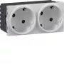 HAGER GS20229016 SCHUKO Steckdose, 2-fach, 33°, Verkehrsweiß