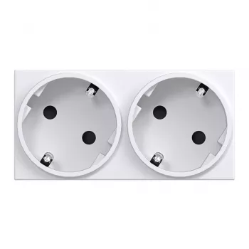 HAGER GS20229016 SCHUKO Steckdose, 2-fach, 33°, Verkehrsweiß