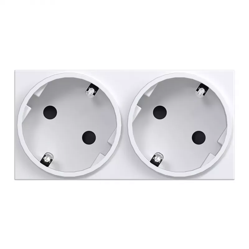 HAGER GS20229016 SCHUKO Steckdose, 2-fach, 33°, Verkehrsweiß