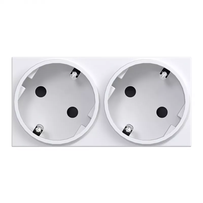 HAGER GS20229016 SCHUKO Steckdose, 2-fach, 33°, Verkehrsweiß