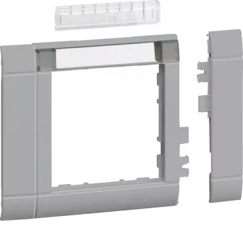 HAGER GR0802ALAN Modulare Rahmenabdeckung, ZS 55, 80x80 mm, Lichtgrau, Halogenfrei