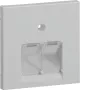 Hager GZUAE2A7035 Zentralabdeckung für 2 UAE/RJ45-Anschlussdosen, Lichtgrau RAL 7035