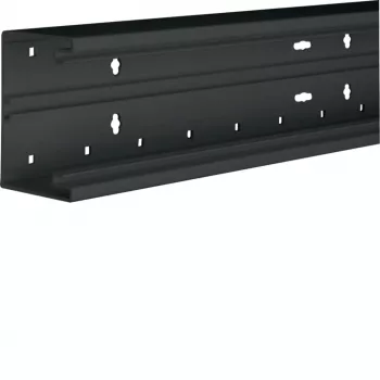 Hager BR6510019011 Tehalit BR Kabelkanal-Unterteil, PVC, Graphitschwarz, 80mm, Frontverriegelung, 2m