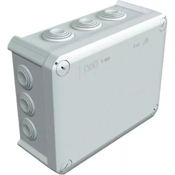 OBO Bettermann Kabelabzweigkasten T 160, 8 Einführungen, IP66, grau 2007093