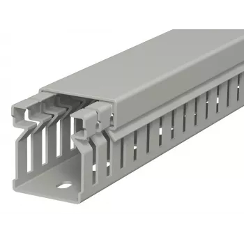 OBO Bettermann LK4 30025 Verdrahtungskanal, geschlitzt, 30x25 mm, 2 m, Grau 6178005