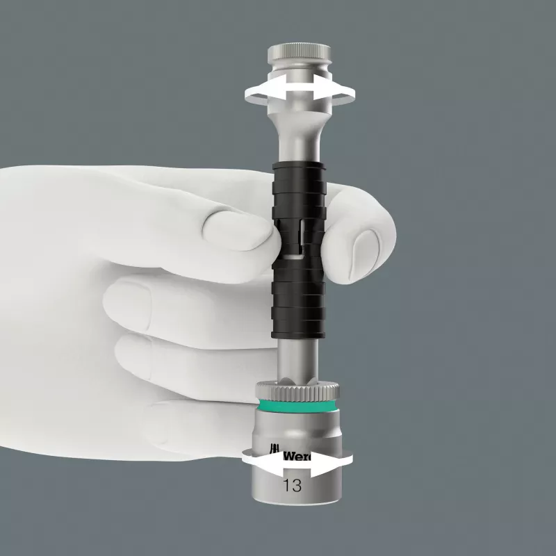 Wera 8100 SA 13 Zyklop Speed Ratschenkopf 1/4 inch Antrieb, 152 mm, Chrom-Vanadium 05004022001