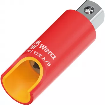 Wera 781 A/B VDE isolierter Steckschlüssel-Adapter 1/4 Zoll Vierkantantrieb mit mechanischer Verriegelung 05024690001
