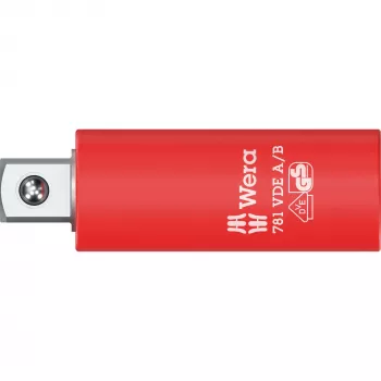 Wera 781 A/B VDE isolierter Steckschlüssel-Adapter 1/4 Zoll Vierkantantrieb mit mechanischer Verriegelung 05024690001