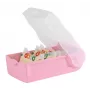 HAN CROCO A8 Lernkartenbox im Querformat, pastellrosa transluzenter Korpus mit klarem Deckel, Polypropylen, 1 Stück 998-886