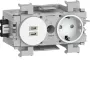 Hager Winsta Schuko Steckdose mit Dual USB-C PD 20W Ladegerät, Polarweiß GS17019016