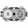 Hager Winsta Schuko Steckdose mit Dual USB-C PD 20W Ladegerät, Polarweiß GS17019016