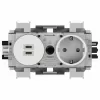 Hager Winsta Schuko Steckdose mit Dual USB-C PD 20W Ladegerät, Polarweiß GS17019016