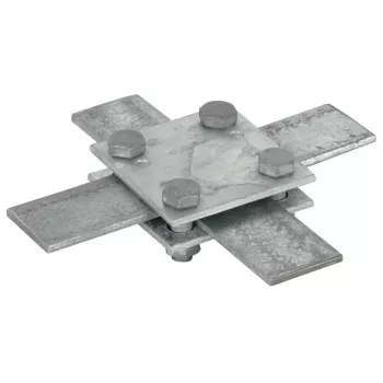 DEHN 318033 Kreuzverbinder für Flachleiter 30x3-4mm, feuerverzinkter Stahl
