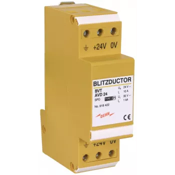 DEHN 918422 BLITZDUCTOR VT Kombinierter Blitzstrom- und Überspannungsableiter für DC-Stromversorgungssysteme, 24 V DC, Typ 1+2 SPD